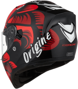 casque noir et rouge