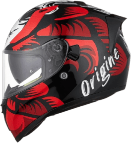 casque noir et rouge