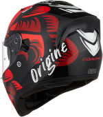 casque noir et rouge